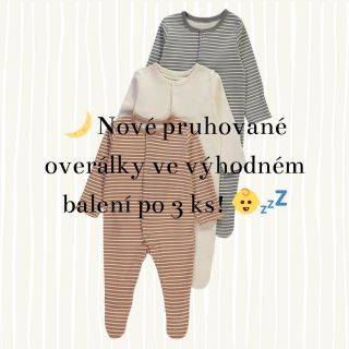 Naše novinka pro sladké sny! 💫 Do e-shopu právě dorazily měkoučké bavlněné spací overálky s pruhy – v praktickém balení po...